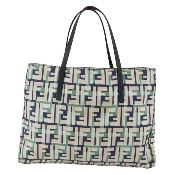 FENDI Zucca Canvas Hand Bag Green Silver Auth 148002 - Picture 2 of 16
